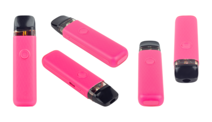 set electronic cigarette isolated from background. Modern smoking, vaping and nicotine concept