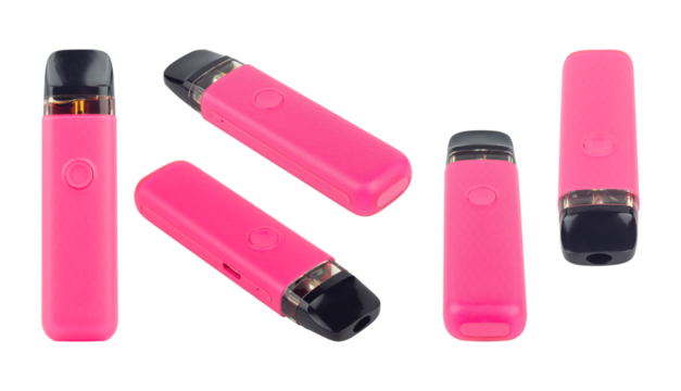 set electronic cigarette isolated from background. Modern smoking, vaping and nicotine concept