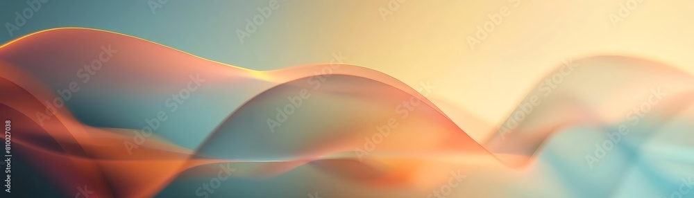 Poster abstract minimalist background with soft glow of light and waves