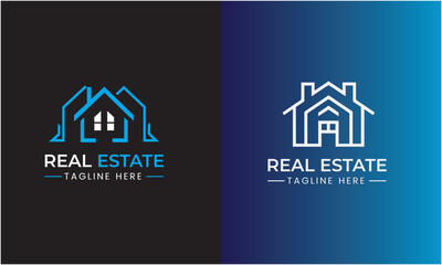 Home icon. House symbol, building logo, real-estate with bird, leaf building Vector illustration design