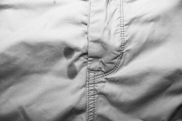 Pee Stains on crotch of trousers as concept background , Urinary problems in the elderly - Black...