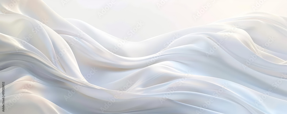 Poster abstract minimalist background with soft waves of white fabric
