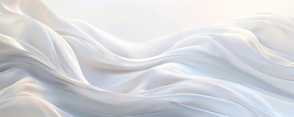abstract minimalist background with soft waves of white fabric