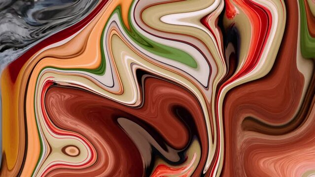 Modern abstract colorful liquid Fluid marble paint mixing Texture Swirls Loop 4k Background marbling