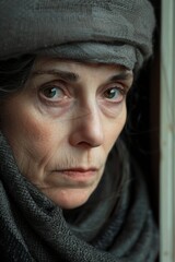 Woman Wearing Gray Hat and Scarf