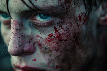 Obraz premium Man Covered in Blood