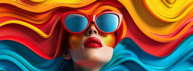 trendy fashion portrait woman bright