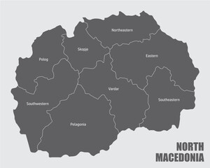 North Macedonia administrative map