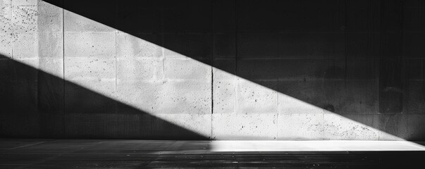 abstract minimalist conceptual photography of a black and white wall with a white shadow