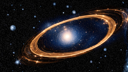 Star rings in the universe, beautiful views of the Milky Way, space photography, science and space...