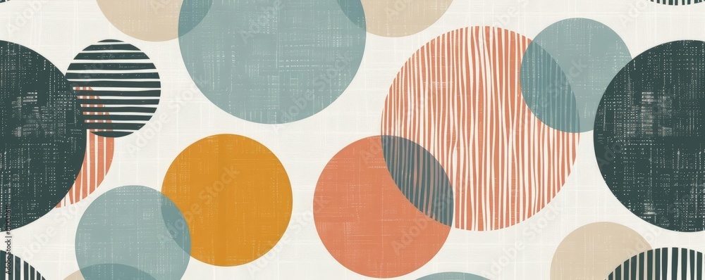 Poster abstract minimalist pattern design with circles on a isolated background