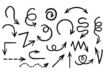 Doodle arrow set sketch engraving PNG