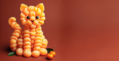 Fototapeta premium close up of a cat of orange