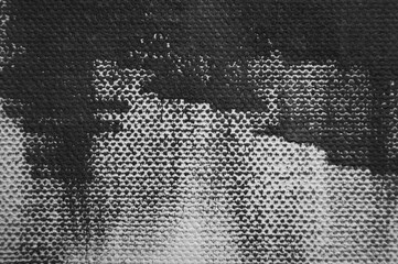 Gray paint on canvas. Abstract background with canvas texture.