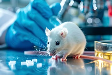 Laboratory Worker Holding Mouse