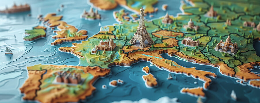Isometric paris city map