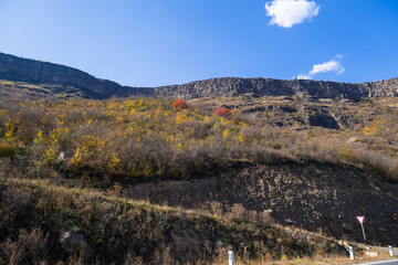 Autumn landscape with forest mountains, Armenia