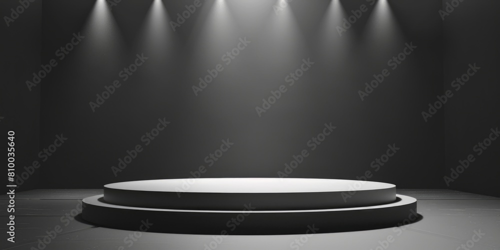 Poster An empty stage captured in black and white. Ideal for theater or music event concepts