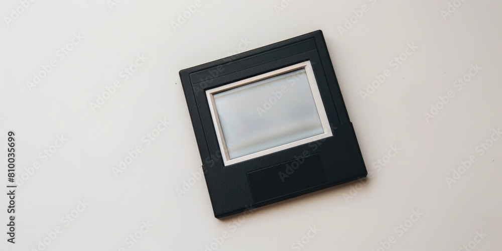 Poster a picture frame hanging on a wall with a view of a window. perfect for home decor or interior design