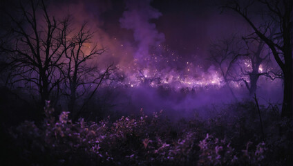 Haunted Haze, Smoke Explodes with Purple Glow, Perfect for Halloween