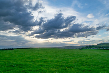 field and blue sky