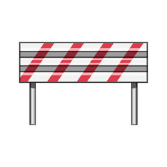 steel guard rails cartoon. safety metal, asphalt block, side line steel guard rails sign. isolated symbol vector illustration