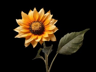 yellow flower on black