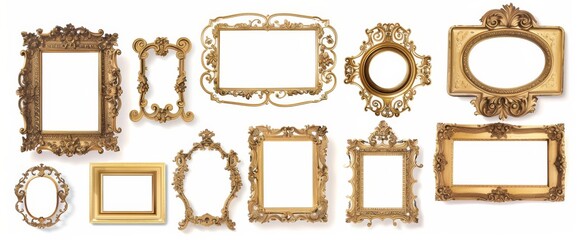 Obraz premium picture frame set isolated on white background