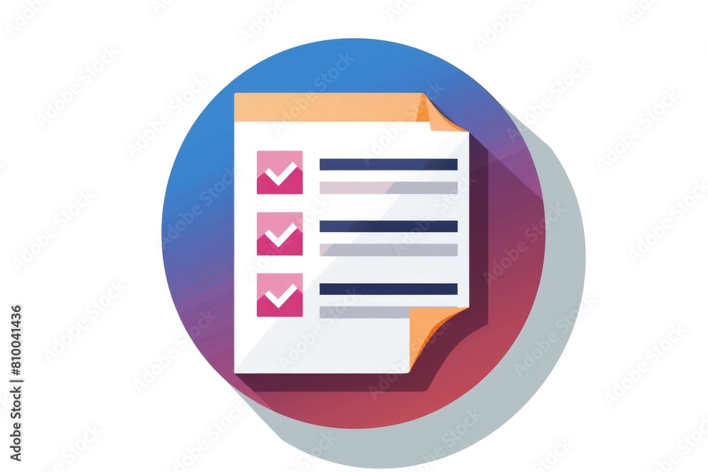 Aufkleber paper with a check mark, suitable for business concepts