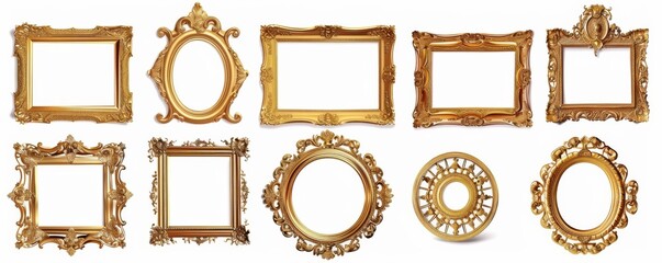 Obraz premium picture frame set isolated on white background