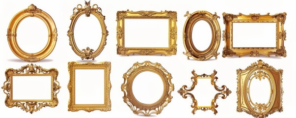 Obraz premium picture frame set isolated on white background