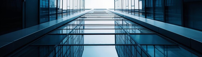 minimalist urban architecture detail captured through a glass window, featuring a building in the foreground