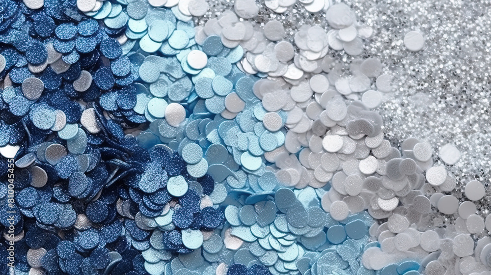 Poster abstract shiny background with blue glitter waves. scattered confetti sparkles with light blue color