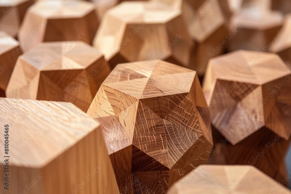 Poster a collection of wooden blocks on a table. suitable for educational and creative concepts