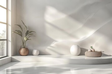 Modern minimal health themed wallpaper with clean lines and a neutral color palette