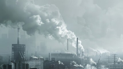 Industrial pollution and climate change concept