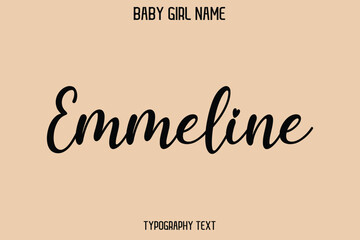 Emmeline Baby Girl Name - Handwritten Cursive Lettering Modern Text Typography