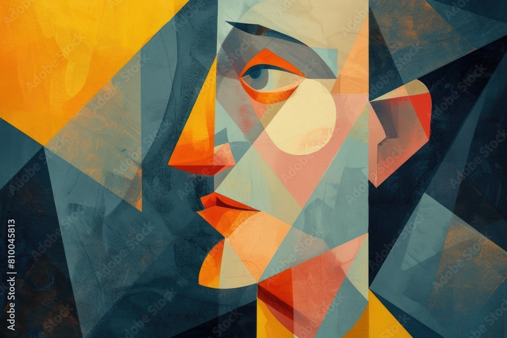 Poster detailed close up of a painting of a person. ideal for art and portrait concepts