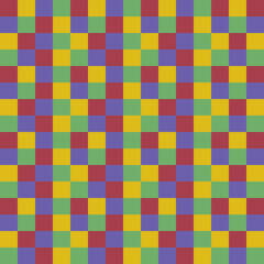 Seamless zig zag multicolor square shape design pattern background.