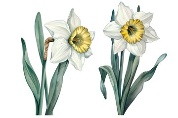 Obraz premium Two delicate flowers in contrasting colors, perfect for adding a pop of color to any design project