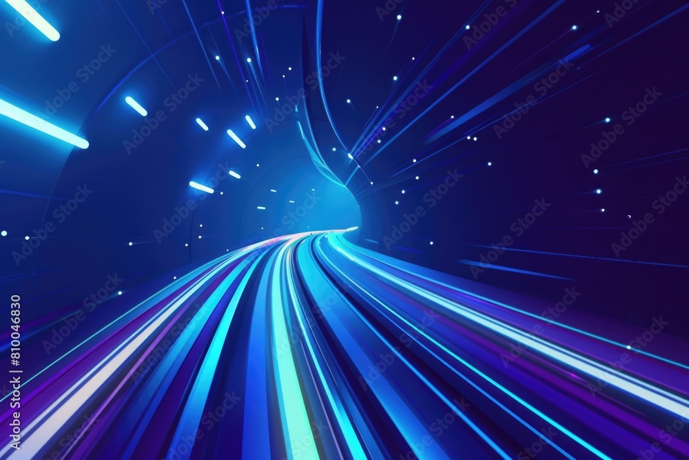 Poster a tunnel with many lights shining from within. suitable for urban or transportation themes