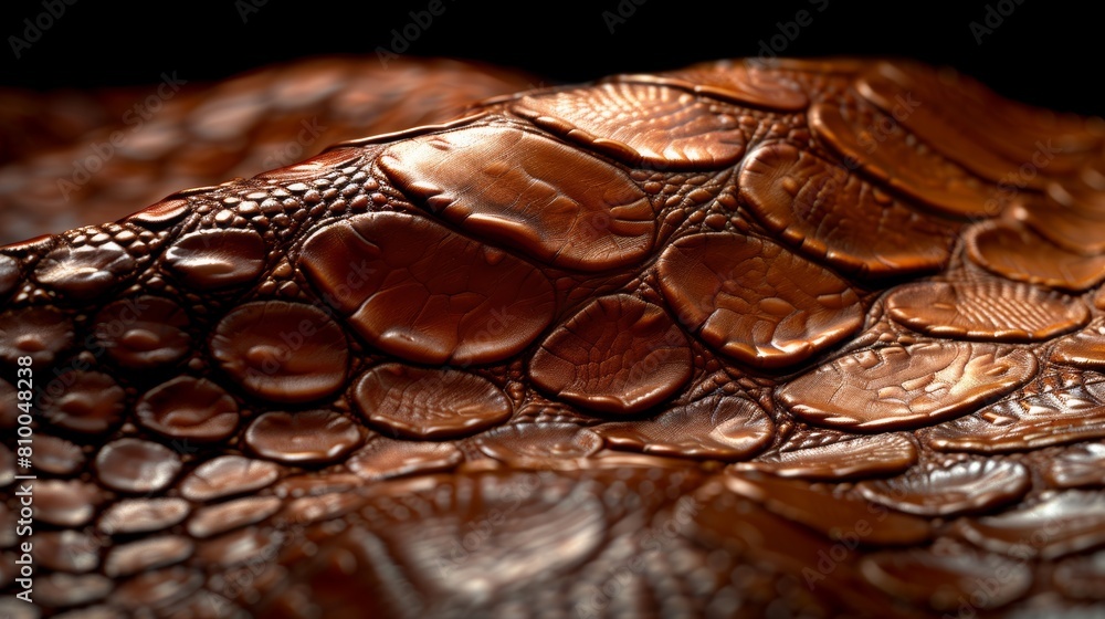 Poster detailed macro shot showcasing the textured surface of crocodile skin, emphasizing patterns and ridg