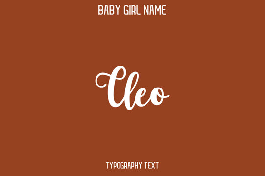 Cleo Baby Girl Name - Handwritten Cursive Lettering Modern Text Typography