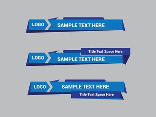 Vector Lower Third for Television News Bar Design Template, Lower Third News and Video Bars Set