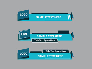 Vector Lower Third for Television News Bar Design Template, Lower Third News and Video Bars Set
