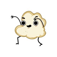 cinema popcorn character cartoon. movie corn, funny film, pop food cinema popcorn character sign. isolated symbol vector illustration