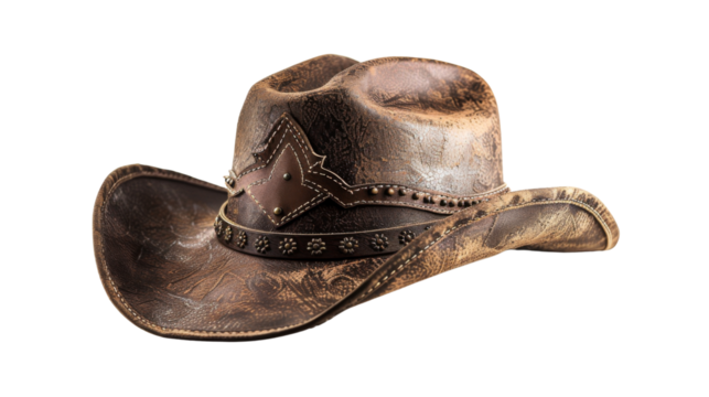 Cowboy hat, western, on white background, png transparent