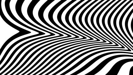 abstract seamless monochrome diagonal black psychedelic optical illusion wave line pattern design.
