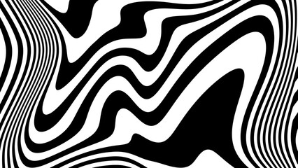 abstract seamless monochrome diagonal black psychedelic optical illusion wave line pattern design.