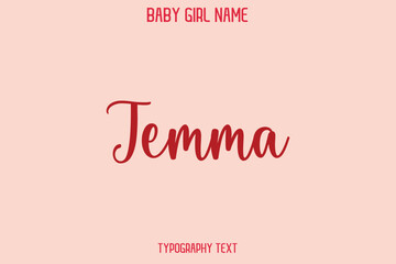 Jemma Female Name - in Stylish Lettering Cursive Typography Text